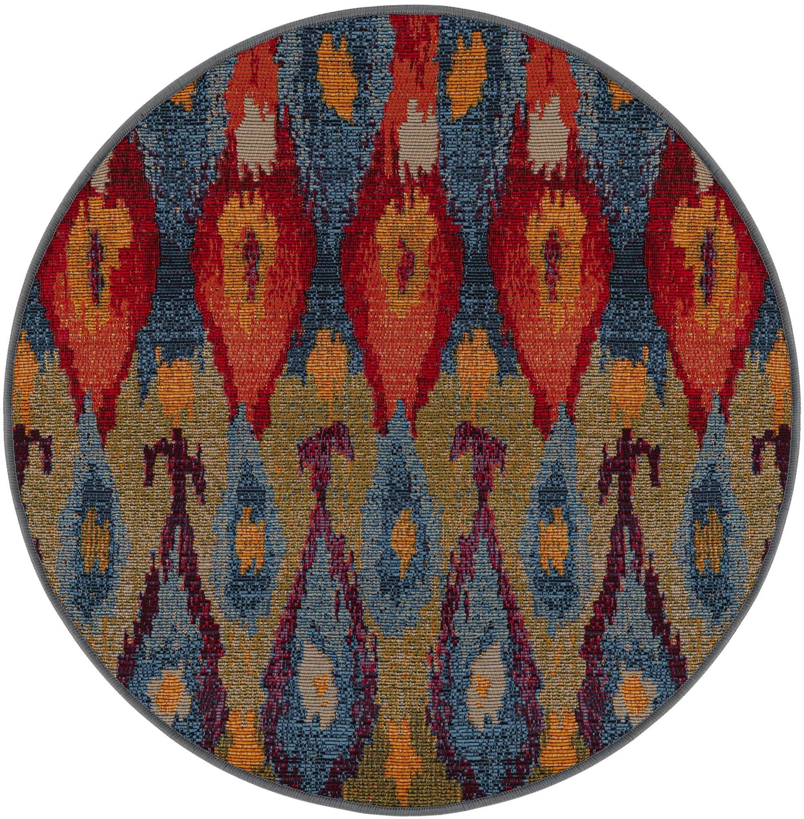 2' 7 x 2' 7 Lomax · Ikat teardrop Outdoor Rug, multi