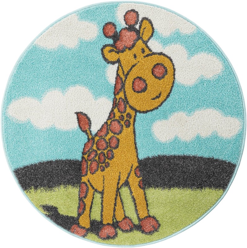 Tennyson · Giraffe rug, blue, yellow and green