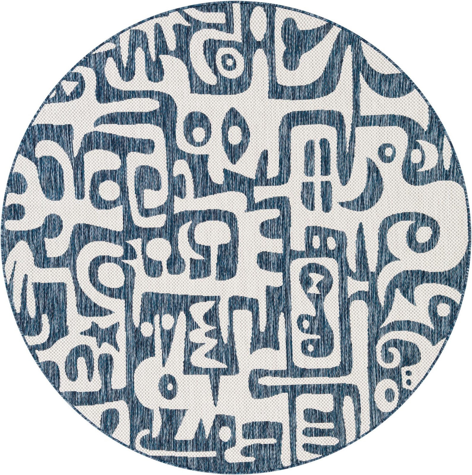 6' x 6' Hungerford · Abstract Outdoor Rug, blue