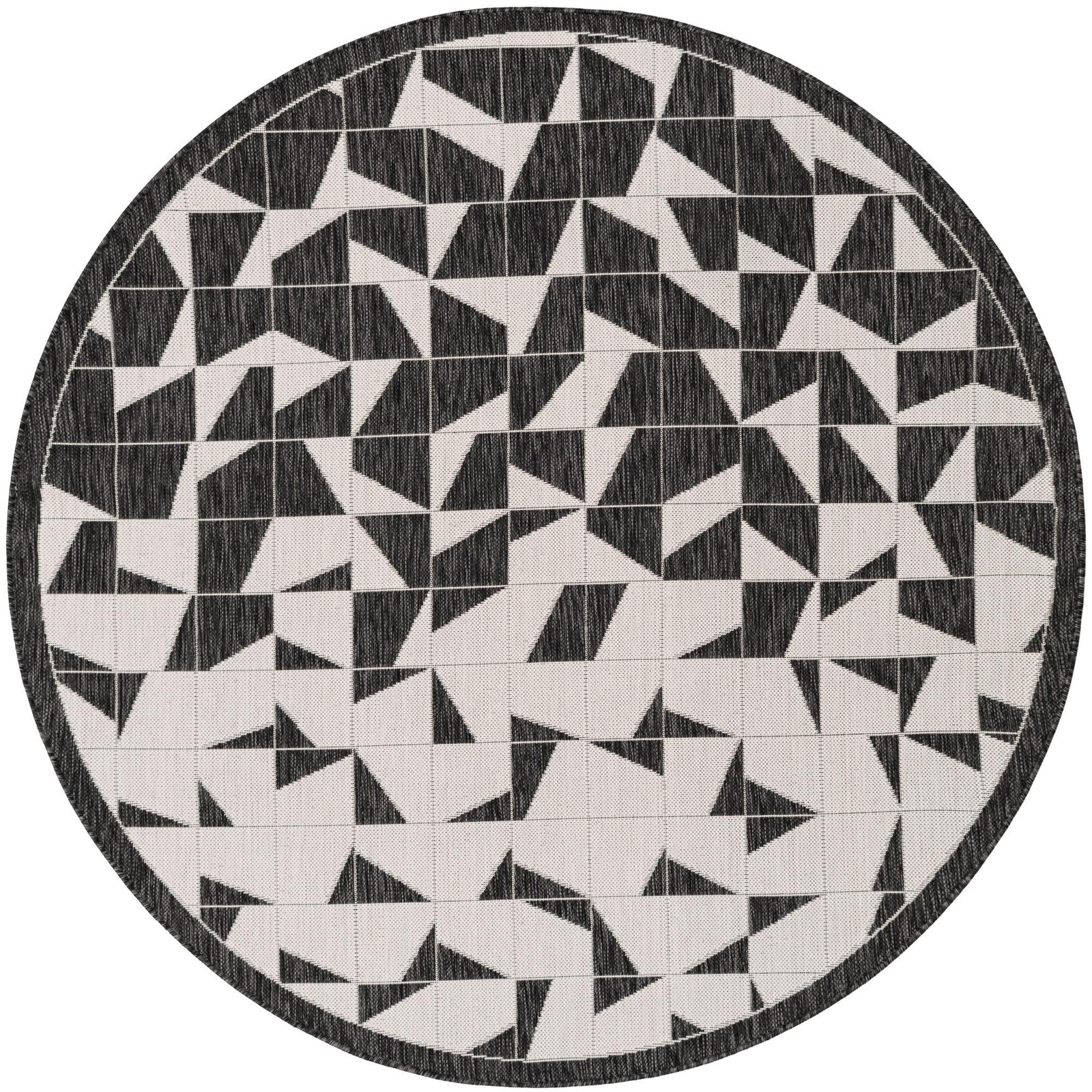 6' x 6' Hildreth · Geometric Outdoor Rug, black and white