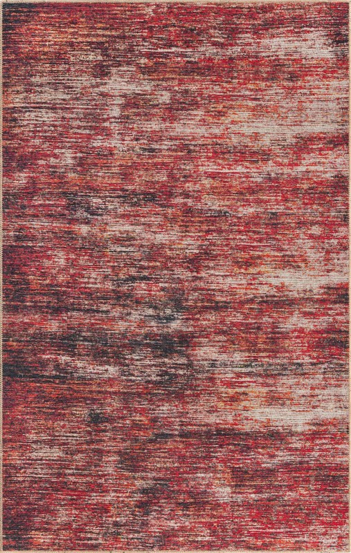 5' x 8' Prewitt · Abstract rug, rust red and black