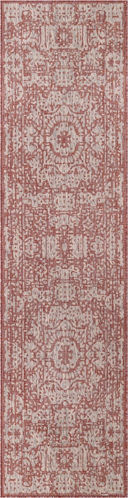 2' 7 x 10' Hayden · Border Outdoor Rug, rustred