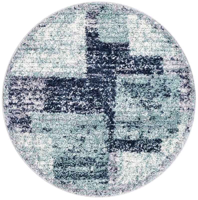 3' 1 x 3' 1 Hartigan · Abstract rug, navy, blue and ivory