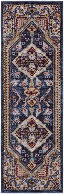 Murray · Border Washable Rug, navy blue
