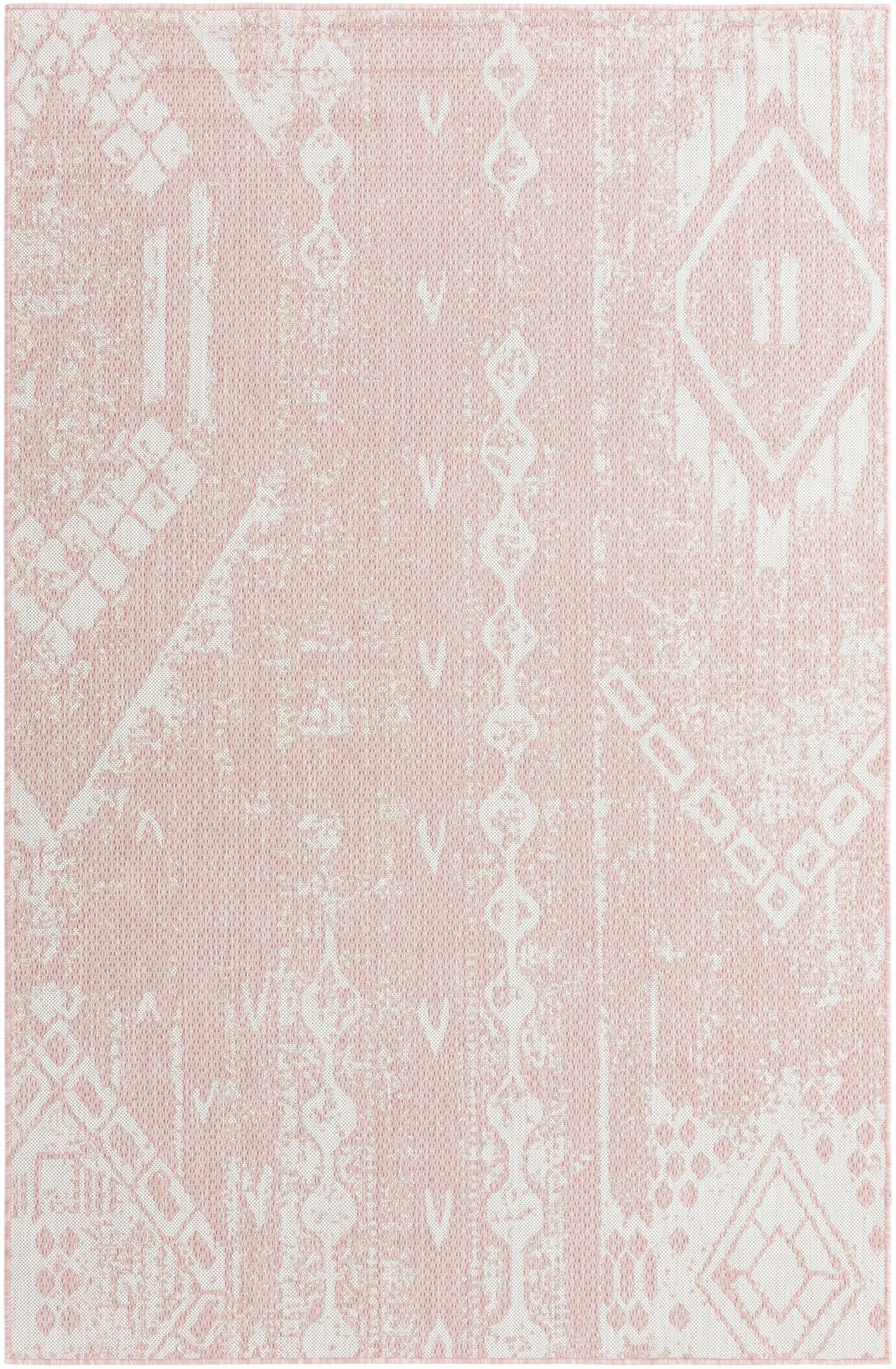 5' 3 x 8' Wildman · Geometric Outdoor Rug, pink