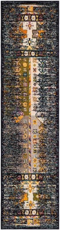 2' x 8' Cloudberry · Border rug, navy blue
