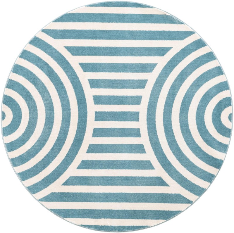 4' x 4' Nye · Geometric rug, sky blue