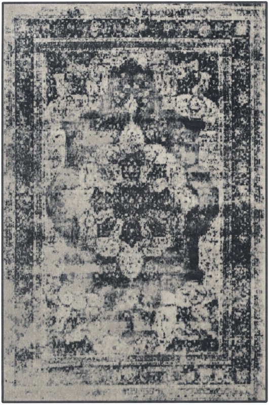 4' x 6' Blakemore · Distressed medallion rug, slate and ivory