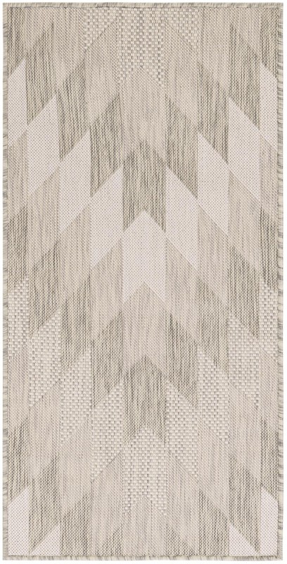 2' x 4' Morrell · Chevron Outdoor Rug, gray