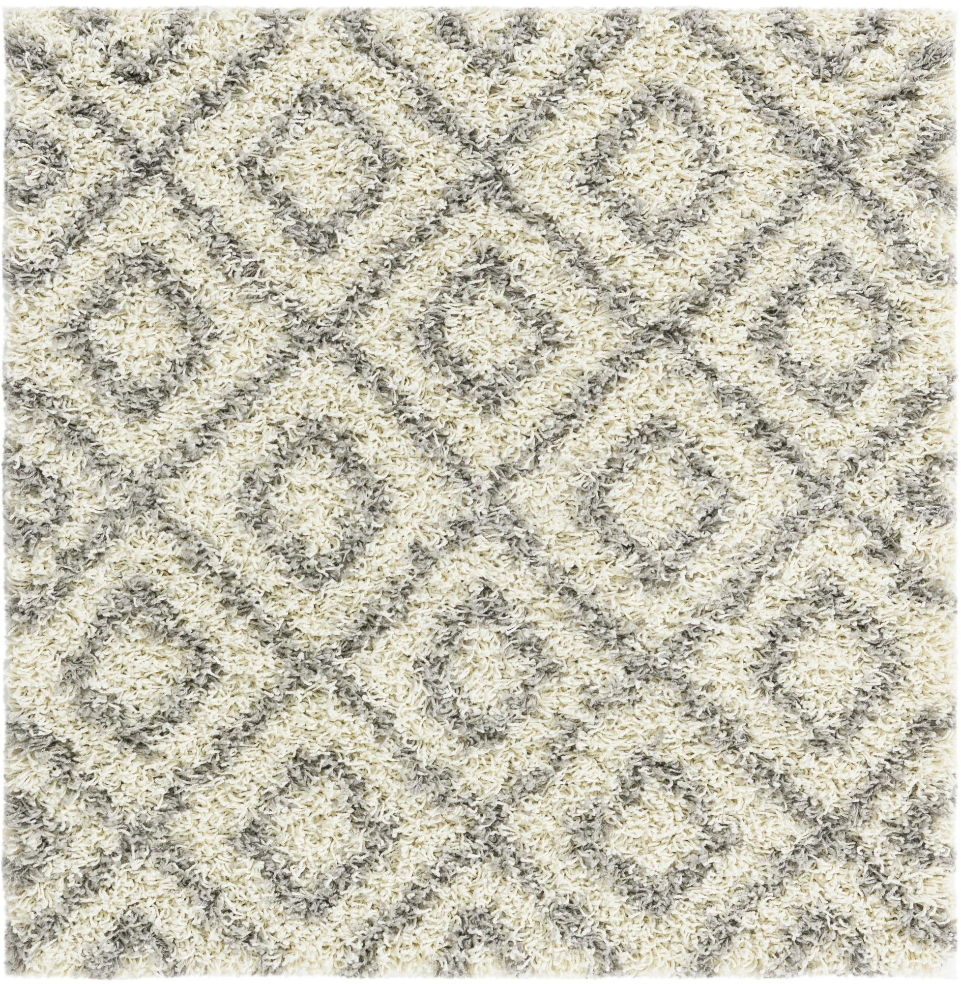 3' 3 x 3' 3 Brock · Diamond Shag Rug, ivory