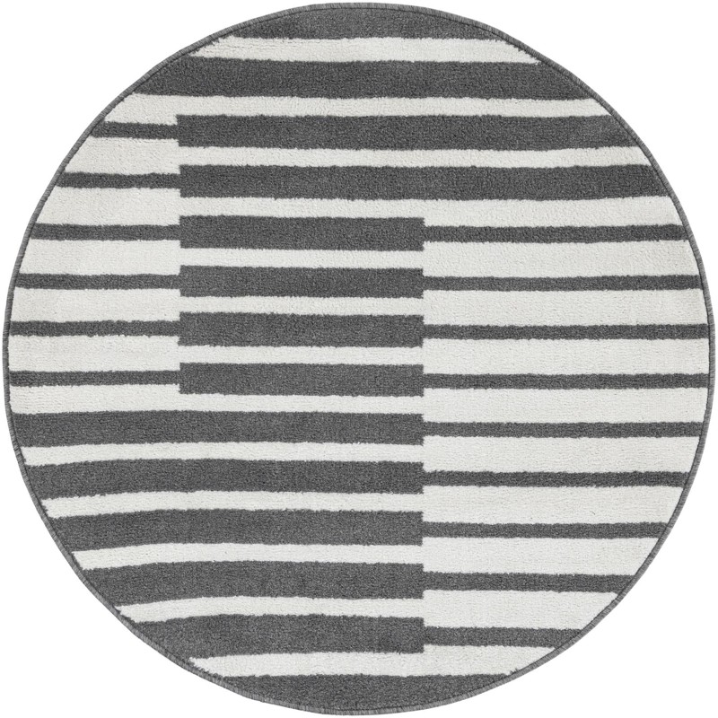 4' x 4' Crossing · Geometric rug, gray