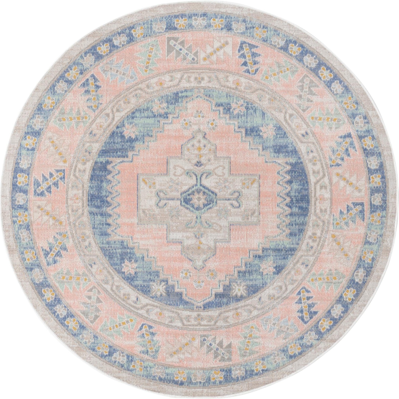 5' x 5' Ligonier · Border rug, french blue