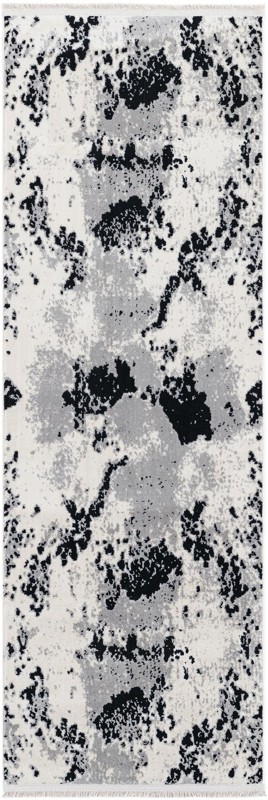 2' x 6' 1 Glendon · Abstract rug, black and white