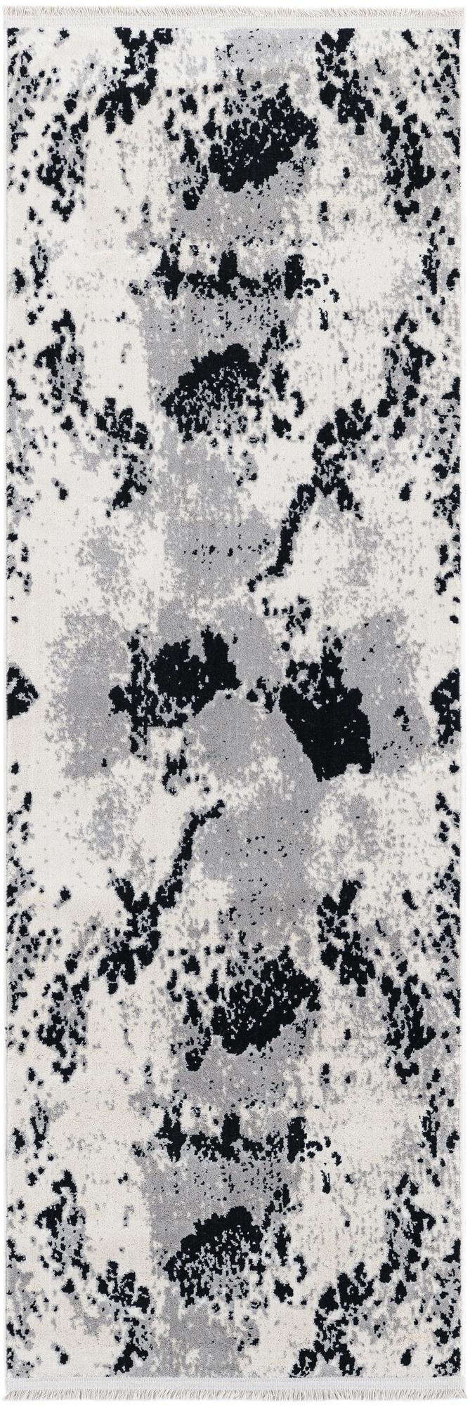 2' x 6' 1 Glendon · Abstract rug, black and white
