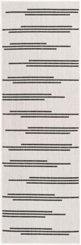 Farrow · Lines Outdoor Rug, white and black