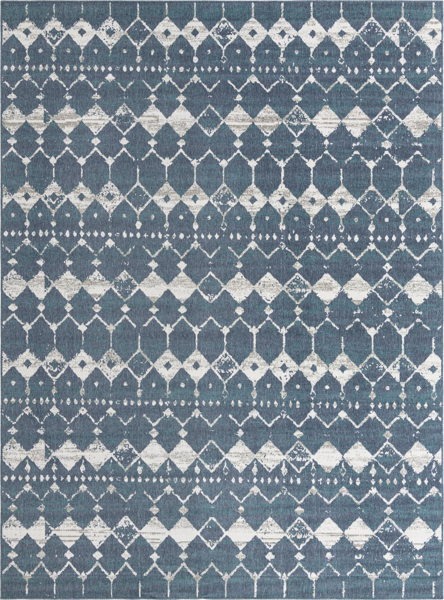 9' x 12' Stowe · Diamond Outdoor Rug, navy