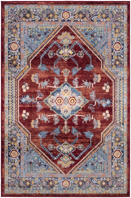 4' x 6' Murray · Medallion Washable Rug, burgundy and blue