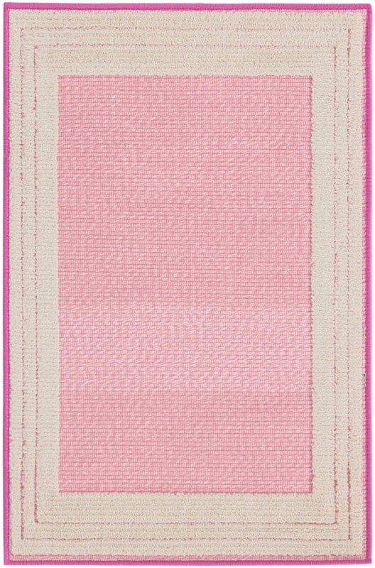 Walnut · Border Outdoor Rug, pink