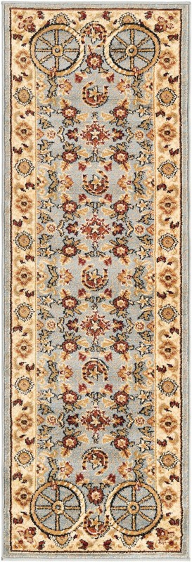 2' x 6' Tabor · Border rug, blue