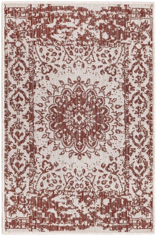 2' x 3' Royce · Border Outdoor Rug, rust red