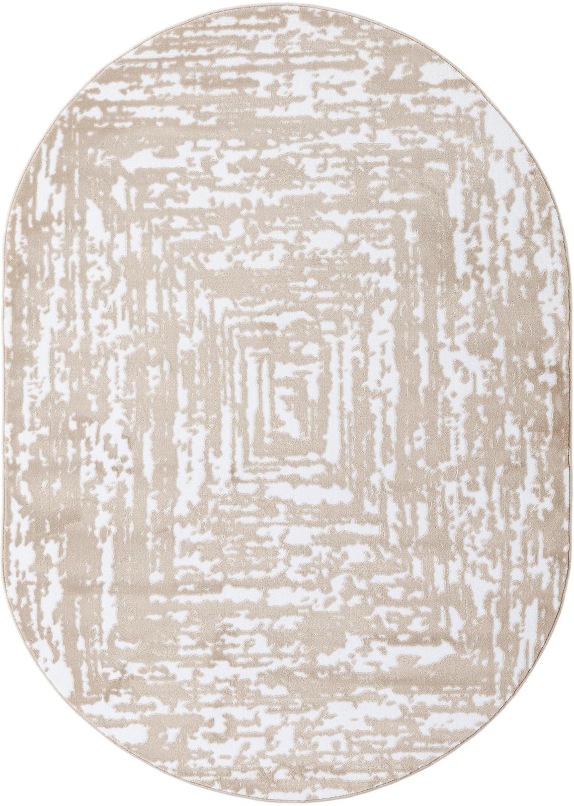 7' x 10' Wrenfield · Abstract bordered rug, bone and beige