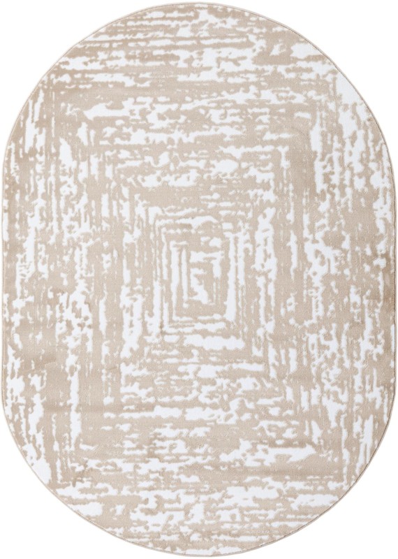 7' x 10' Wrenfield · Abstract bordered rug, bone and beige