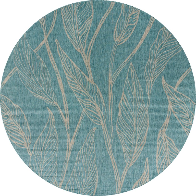 Milton · Floral / botanical Outdoor Rug, aqua