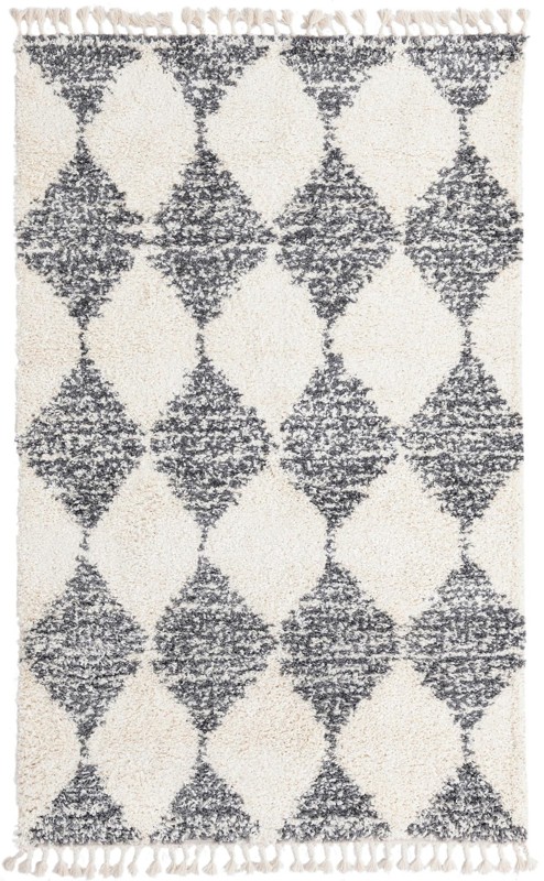 5' 3 x 8' Newton · Diamond Shag Rug, white