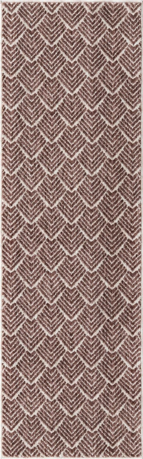 2' x 6' Riverbend · Chevron rug, dusty rose