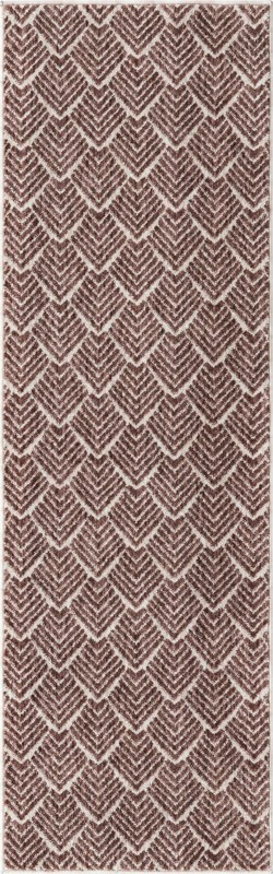 2' x 6' Riverbend · Chevron rug, dusty rose