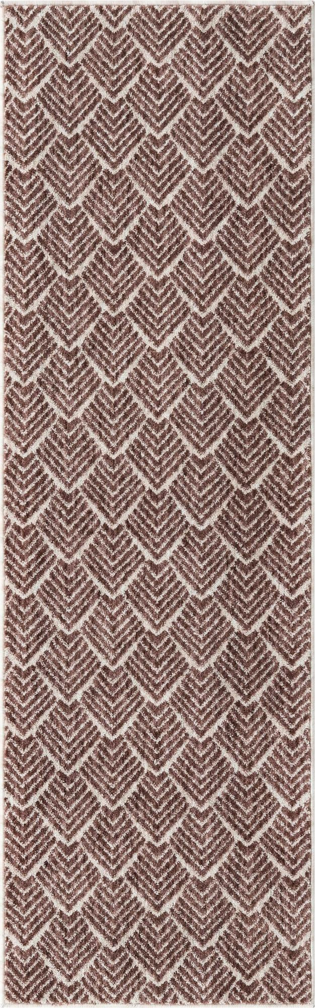 2' x 6' Riverbend · Chevron rug, dusty rose