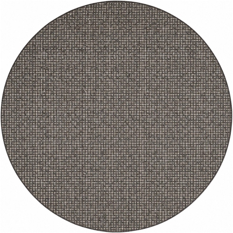 7' 10 x 7' 10 Loam · Checkered Outdoor Rug, charcoal