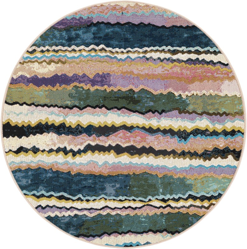 4' x 4' Teal · Abstract Outdoor Rug