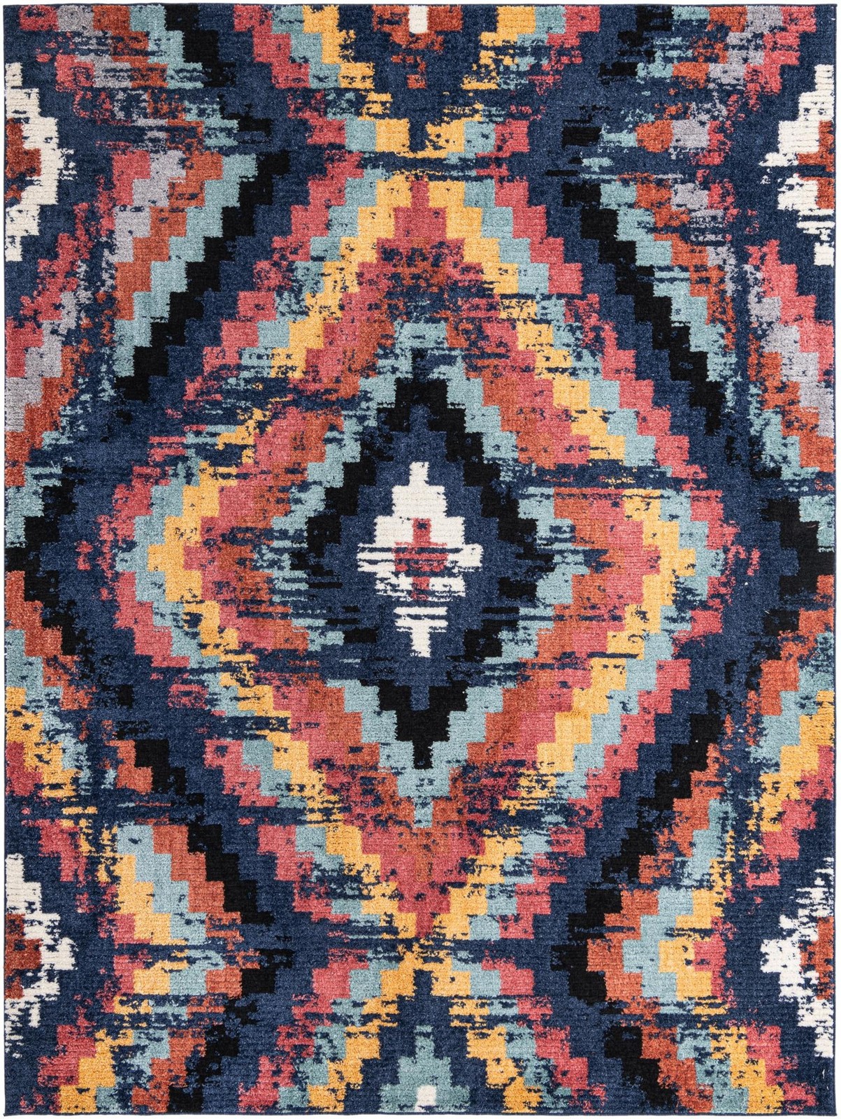 9' 10 x 13' Briggs · Diamond rug, blue