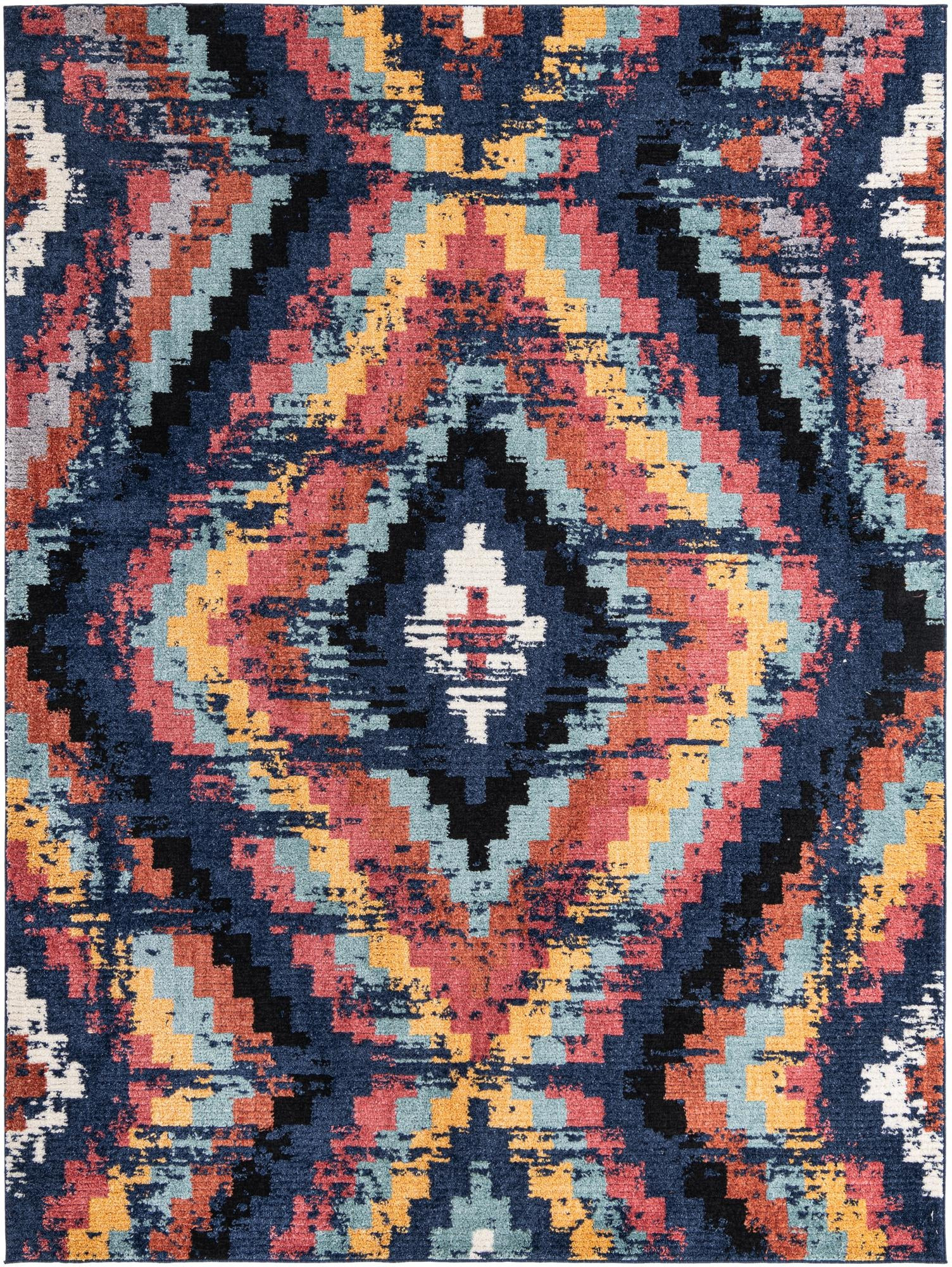 9' 10 x 13' Briggs · Diamond rug, blue