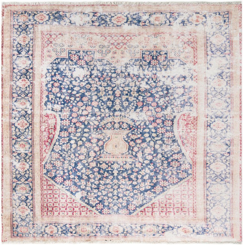 5' 1 x 5' 1 Ruidoso · Border rug, navy blue