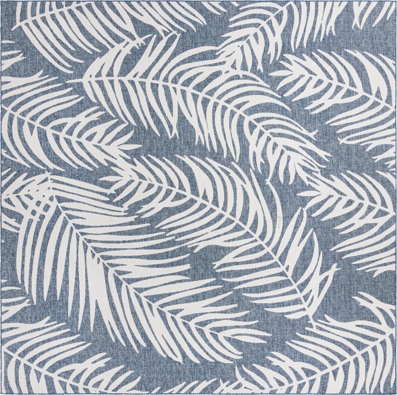 13' x 13' Moody · Floral / botanical Outdoor Rug, blue