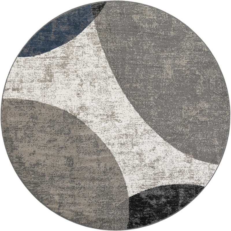 10' x 10' Brownsville · Abstract geometric rug, gray and ivory