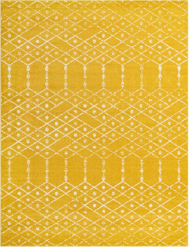 10' x 13' Newcomb · Diamond rug, yellow