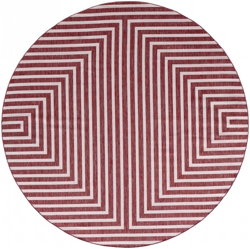 13' x 13' Gorse · Geometric Outdoor Rug, rust red