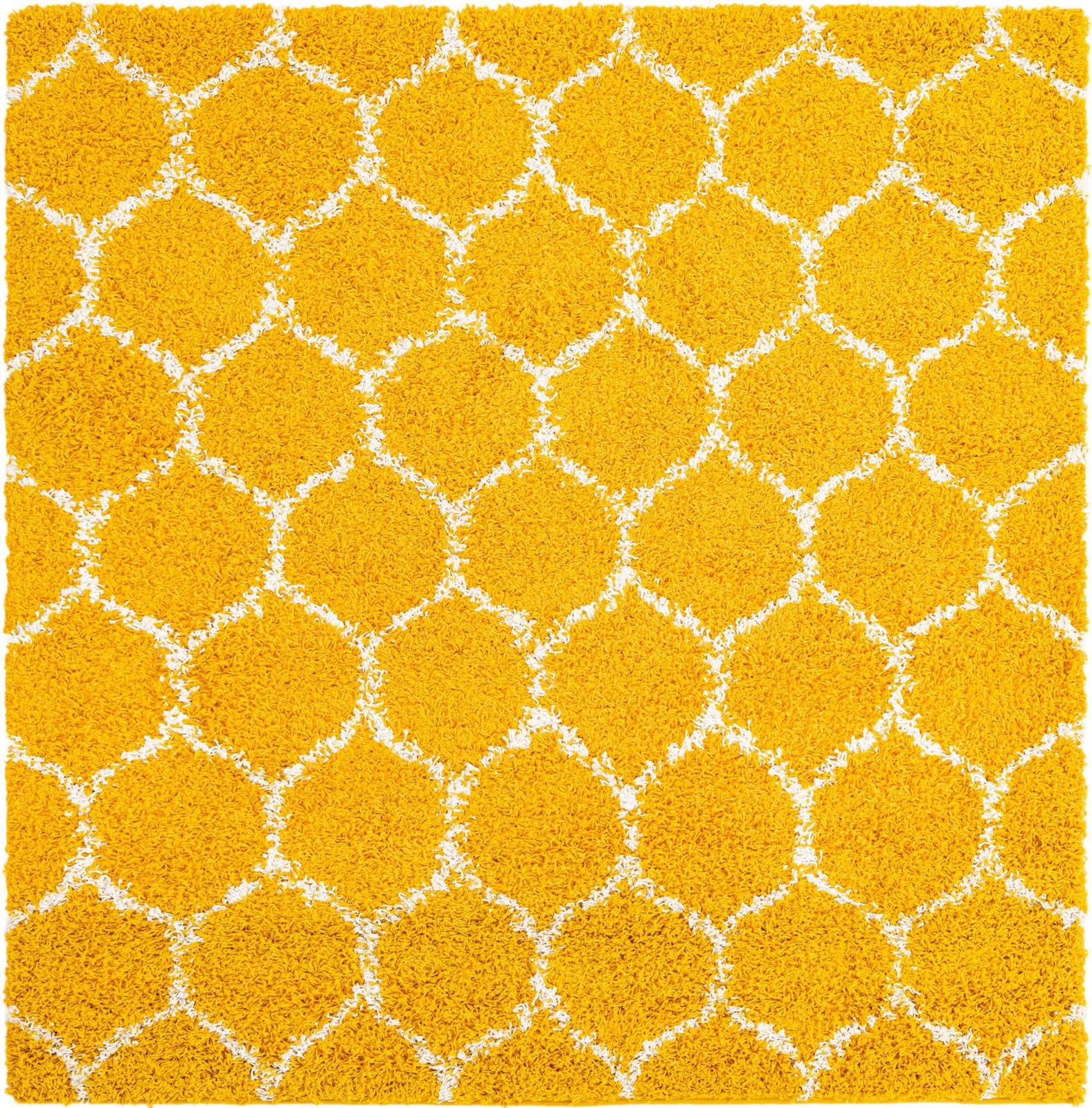 4' x 4' Barnett · Trellis Shag Rug, yellow