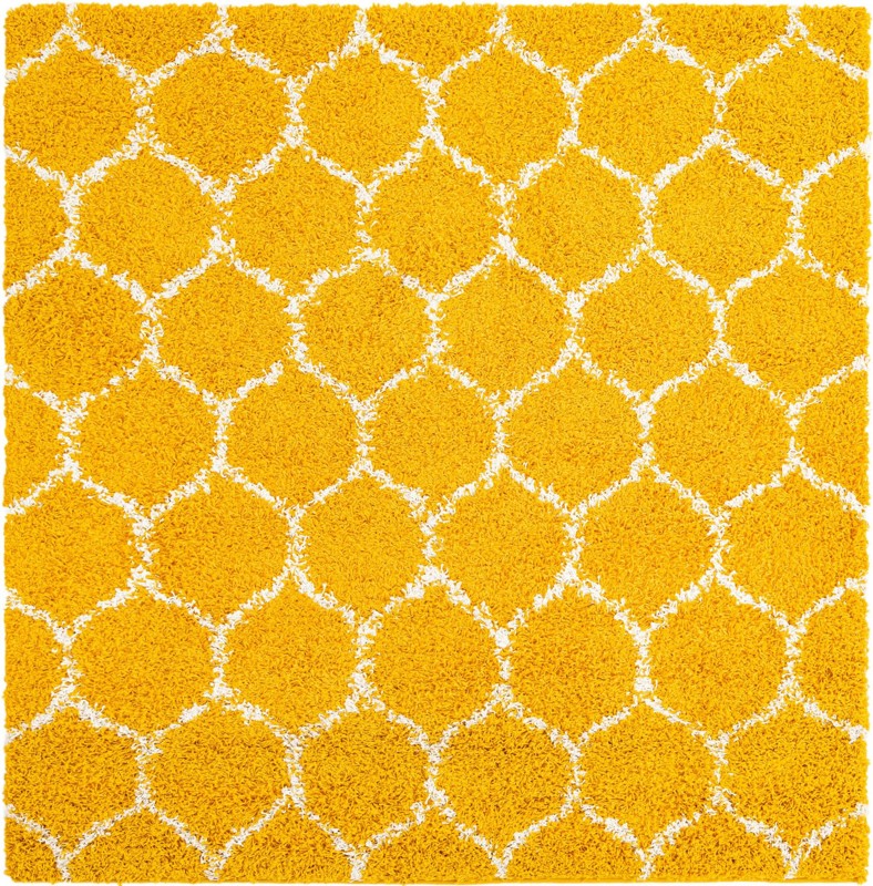 4' x 4' Barnett · Trellis Shag Rug, yellow