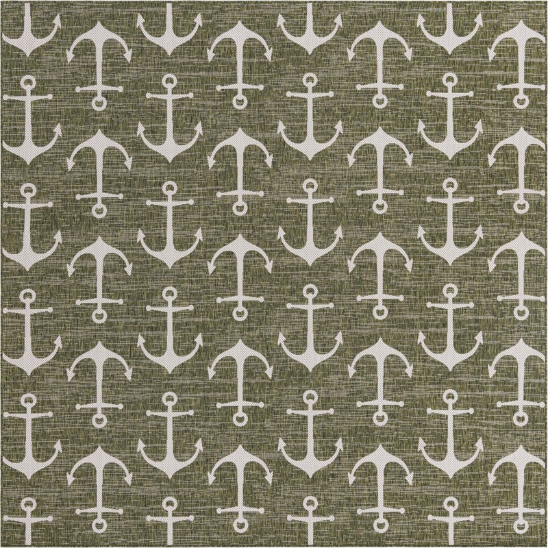 10' x 10' Millbrook · Pictoral Outdoor Rug, green
