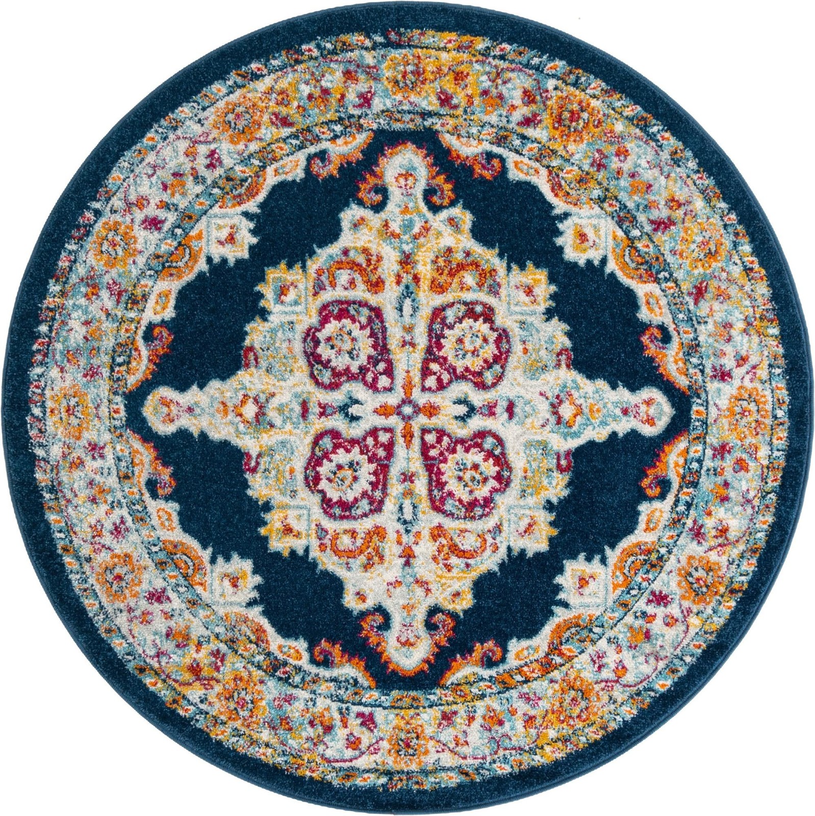 5' x 5' Selby · Border rug, navy
