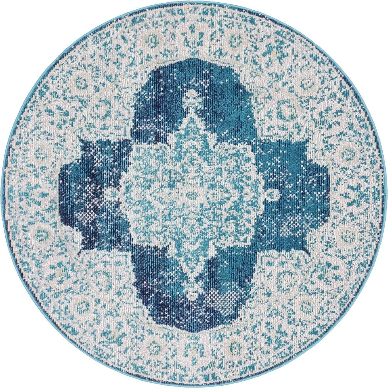 4' x 4' Marjorie · Medallion rug, navy