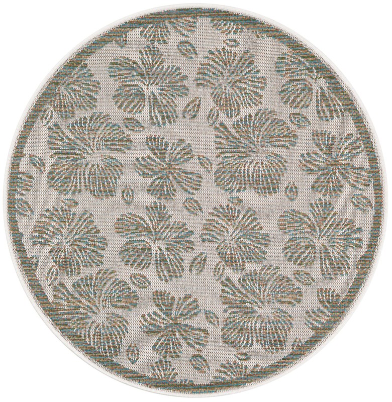 Cortland · Floral / botanical Outdoor Rug, ivory and beige