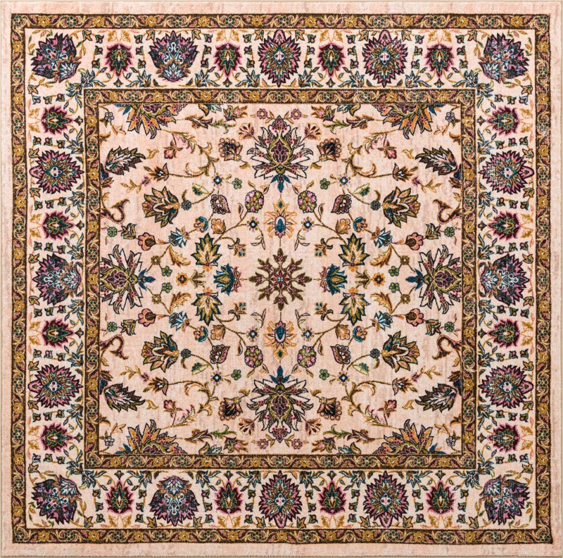 Bluebell · Persian floral rug, ivory and blue