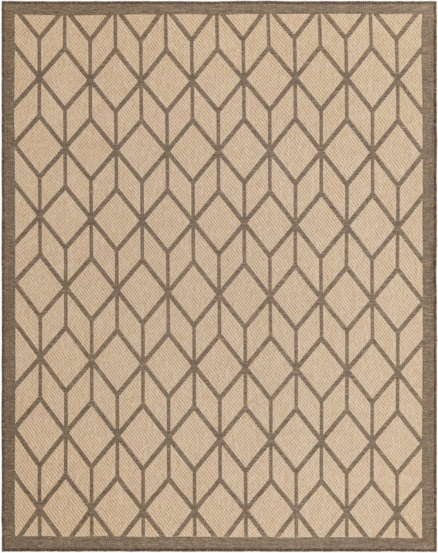 7' 10 x 10' Ogden · Geometric diamond rug, natural and brown