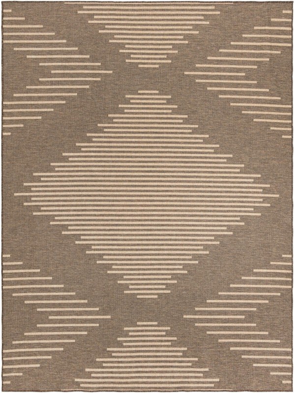 9' x 12' Alger · Geometric diamond rug, brown and natural