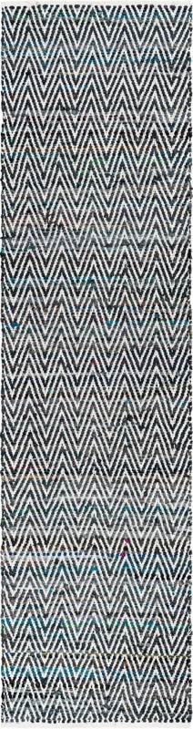 2' 7 x 10' Hopkins · Chevron Chindi Rug, black